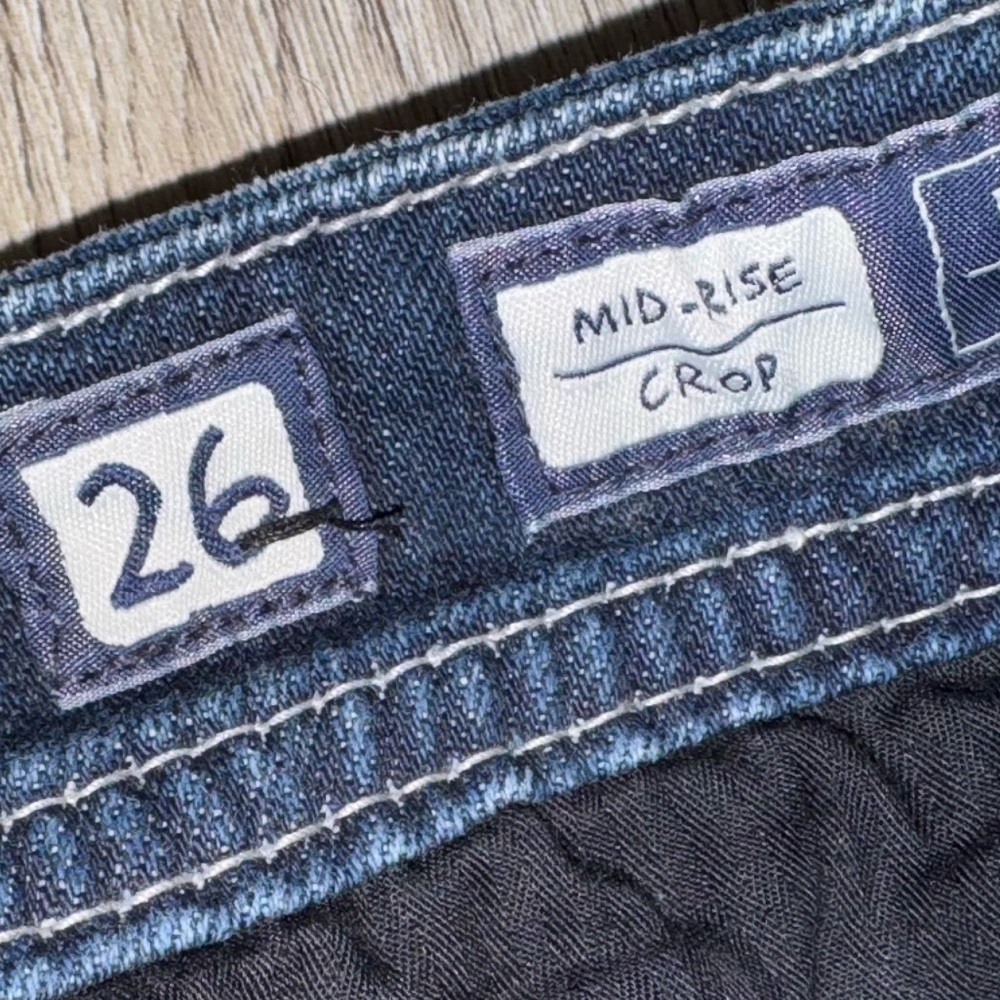 Miss Me mid rise crop capri cropped Women's Blue Jeans denim - Picture 6 of 7